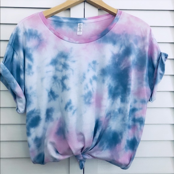 dyedandgonetocali Tops - Tie Dye Pink and Blue NEW Tee Size Large